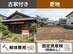 古家付き土地を買うか、更地渡しにするか？解体費用の相場と固定資産税の特例